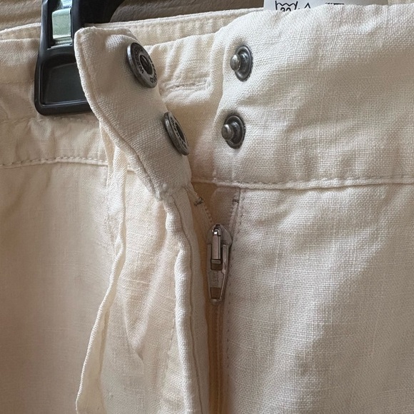 MaxMara Weekend Relaxed Sport Fit 8 Linen Pants in Ivory Size 16 - Picture 2 of 11